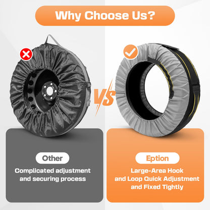 Seasonal Tire Storage Bags, Tire Covers for Storage Set of 4 with Portable Handle for Easy Lift and Carry, 600D Waterproof Winter Tire Totes, Adjustable Design Fits Diameter in 22 to 30 inch-GREY 🍁 All In One Marketplace Canada