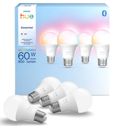 Philips Hue Essential Smart LED A19 Bulb, 4-Pack 🍁 All In One Marketplace Canada