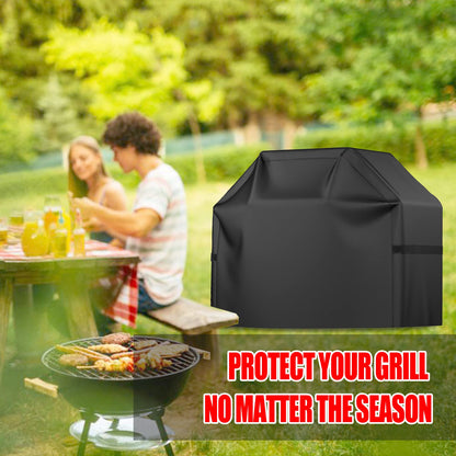 Grill Cover, 52 inch BBQ Gas Grill Cover Waterproof Weather Resistant, UV and Fade Resistant, UV Resistant Material for Weber Char-Broil Nexgrill Grills and More, Black