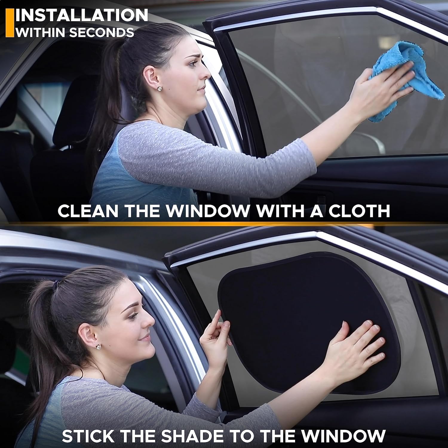 EcoNour Car Window Shades for Baby (4 Pack) - 20"x12" | Sun Shade for Car Window for Kids | Shades for Side Windows | Automotive Sun Protection from UV and Sun Glare | Baby Accessories