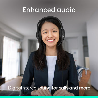 Logitech H391 Wired Headset for PC/Laptop, Stereo Headphones with Noise Canceling Microphone, USB-C, in-Line Controls, Works with Chromebook - Graphite - Available at All In One Marketplace Canada