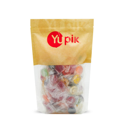 Yupik Assorted Barley Sugar Candies, 1 kg, Gluten-Free, Fat-Free, Individually Wrapped Hard Candies, Perfect for Snacking, Gifting & Halloween Treats