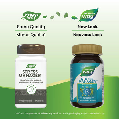 Nature’s Way Stress Manager – Stress Relief Tablets with Ashwagandha, L-Theanine, Magnolia Bark & Phosphatidylserine – Reduces Symptoms of Stress, Fatigue & Sleeplessness – 30 Vegetarian Tablets