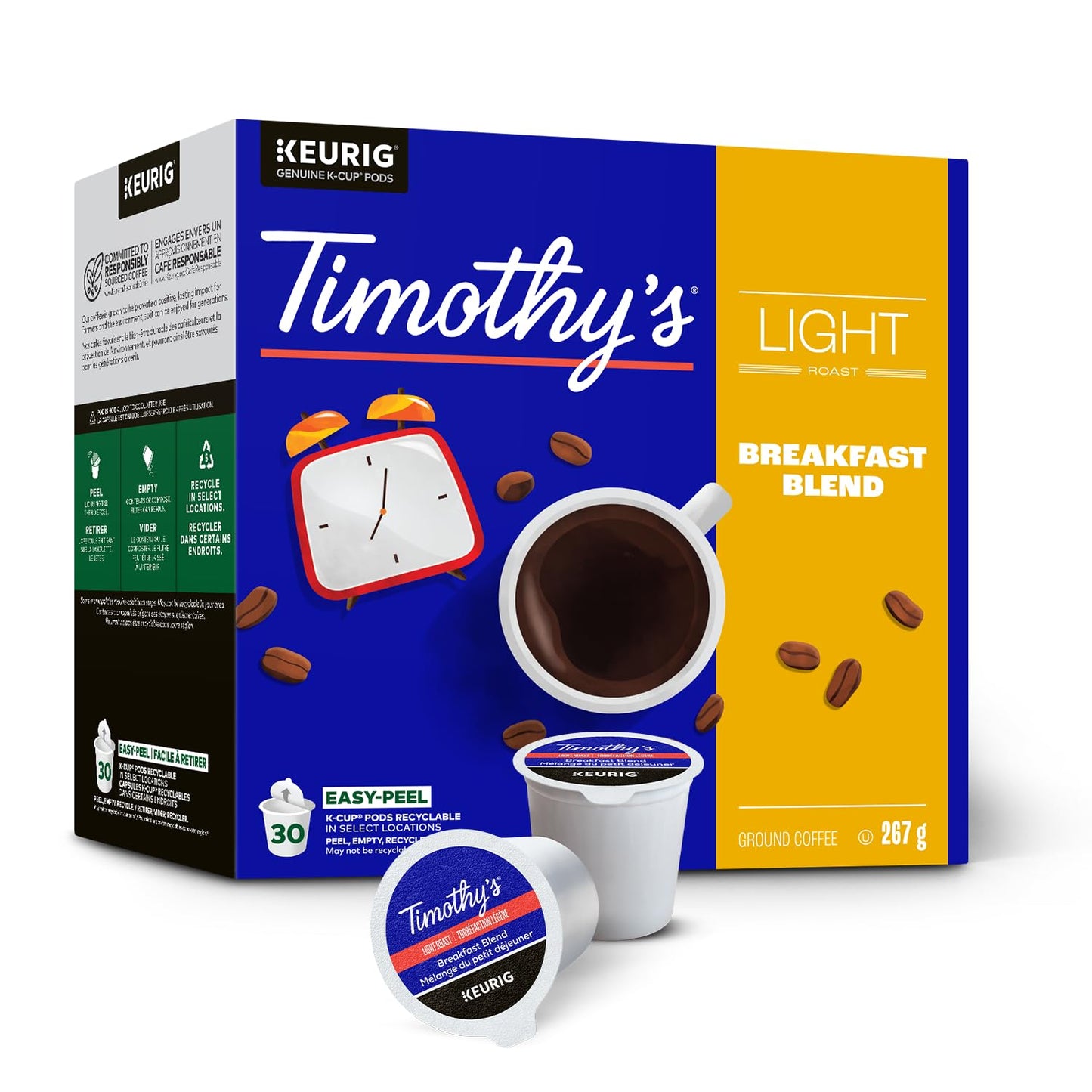 Timothy`s Breakfast Blend Single Serve Keurig K-Cup Pods for Keurig Brewers, 30 Count
