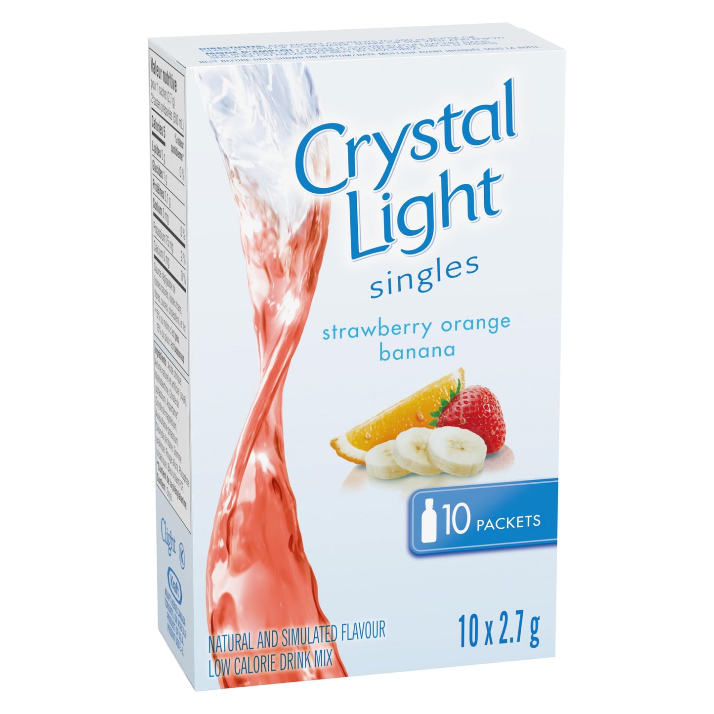 Crystal Light Singles Strawberry Orange Banana Drink Mix, 12-Count Case