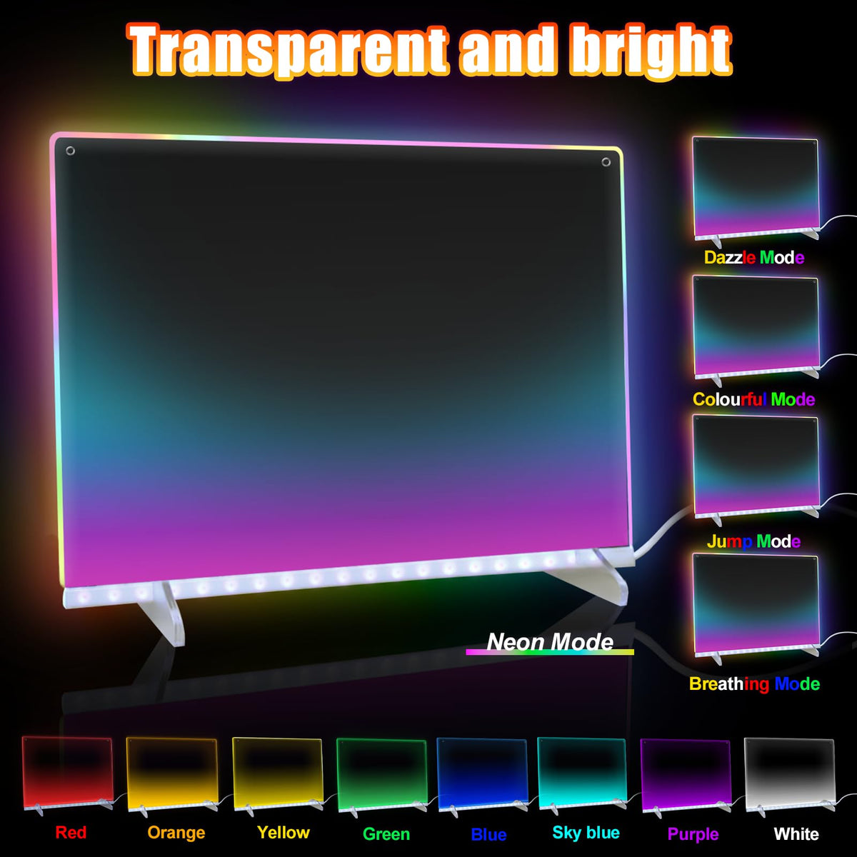 Led Note Board with 14 Highlighters,16''Drawing Tablet,6 Modes & 8 Colors Light Up Drawing Board,Kids Toy with 13 Light Effects,Birthday Holiday Day Gifts for Girls & Boys Age 3+,Tracing Book 🍁 All In One Marketplace Canada