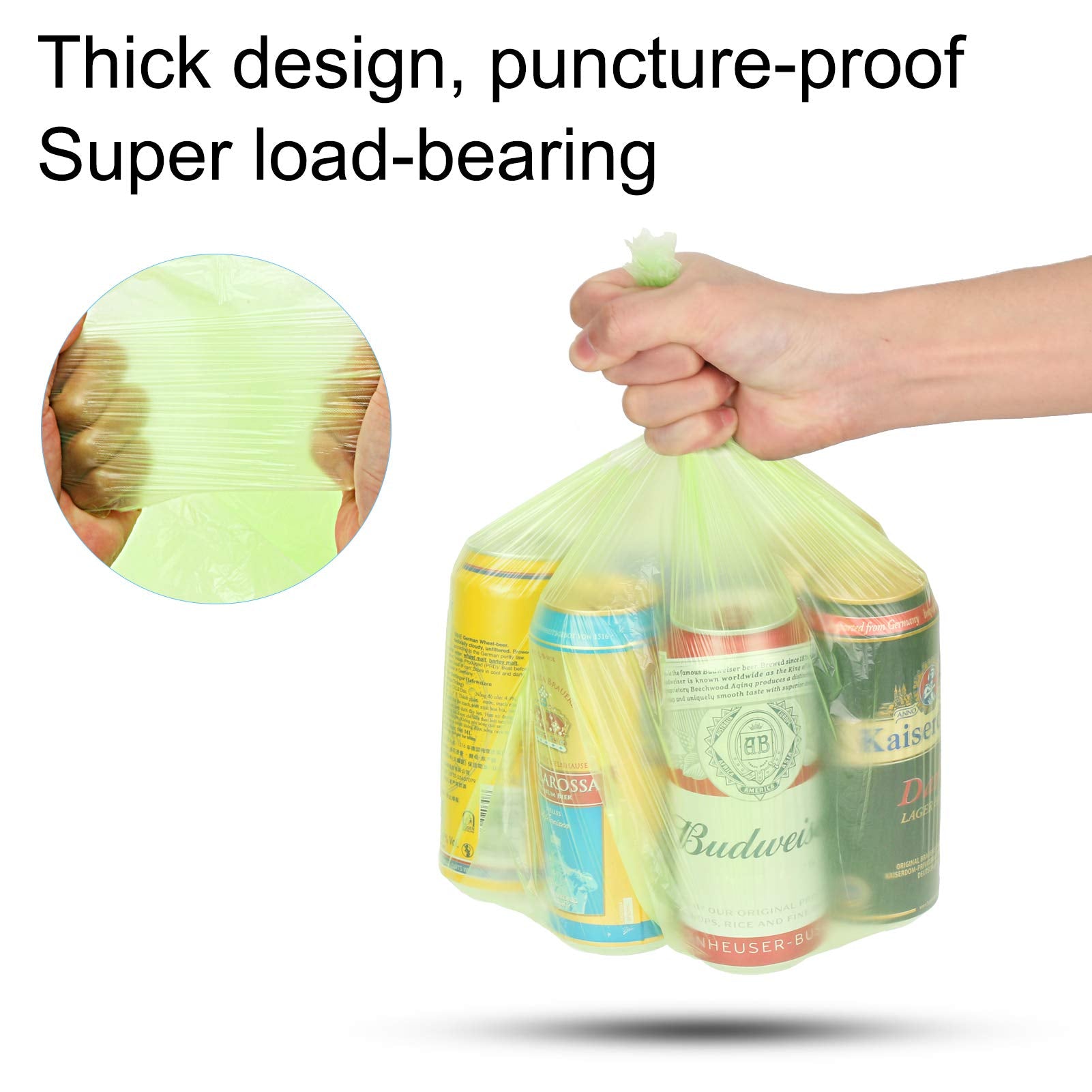 Aievrgad Biodegradable Trash bags 50PCS, 13Gallon/50L large Garbage bags/ For kitchen Bin. Bin Liner/Trash/rubbish Bags, 100% Recycled,Tough, degradable, Compost Bags for Food/household/garden - Available at All In One Marketplace Canada