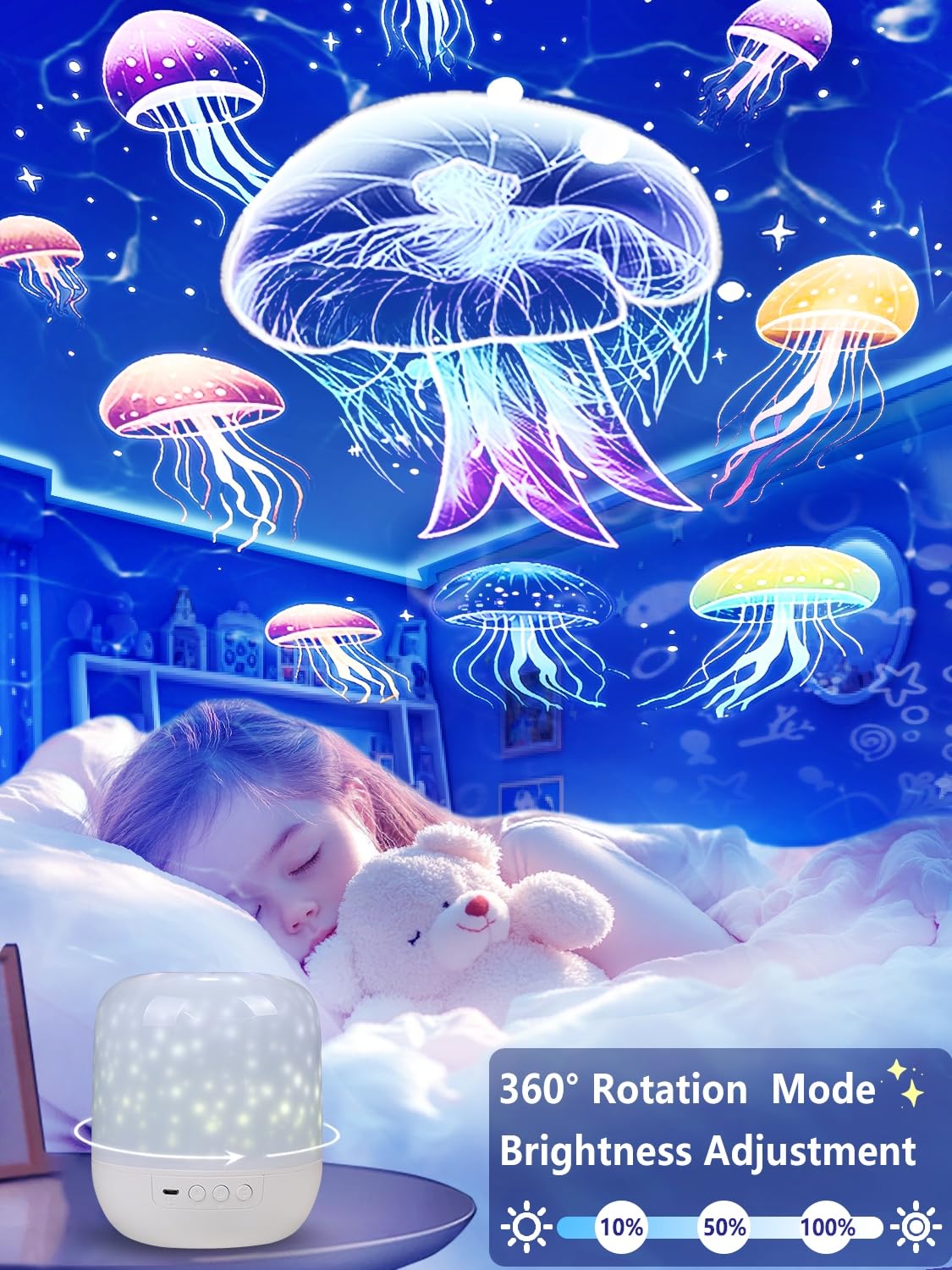 21 Sets of Films, Projector Night Light for Kids Bedroom, Baby Projector for Ceiling, Star Galaxy Night Lights with 360°Rotation Dimmable for Kids Baby Girls, Birthday, Christmas, Nursery, Room Decor 🍁 All In One Marketplace Canada