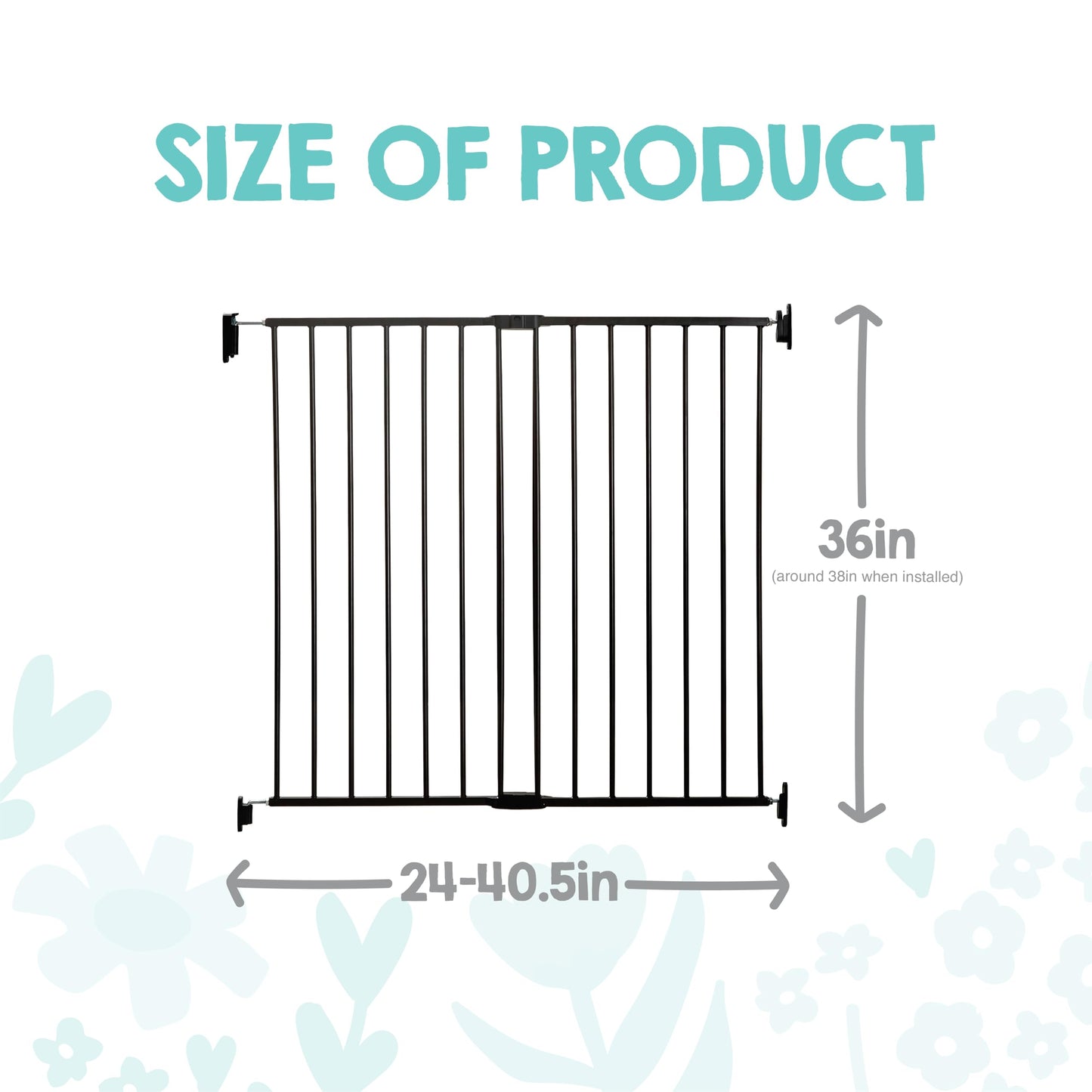 Regalo 2-in-1 Extra Tall Easy Swing Stairway and Hallway Walk Through Baby Gate, Award Winning Brand, 36 Inches Tall, Fits Openings Between 24 to 40.5 Inches,Black 🍁 All In One Marketplace Canada
