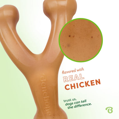 Benebone Wishbone Durable Dog Chew Toy for Aggressive Chewers, Real Chicken, Made in USA, Medium 🍁 All In One Marketplace Canada