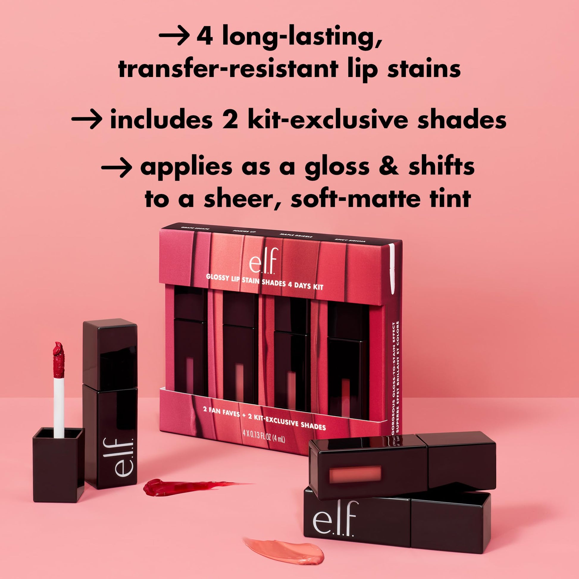 e.l.f. Glossy Lip Stain Shades 4 Days Kit e.l.f.