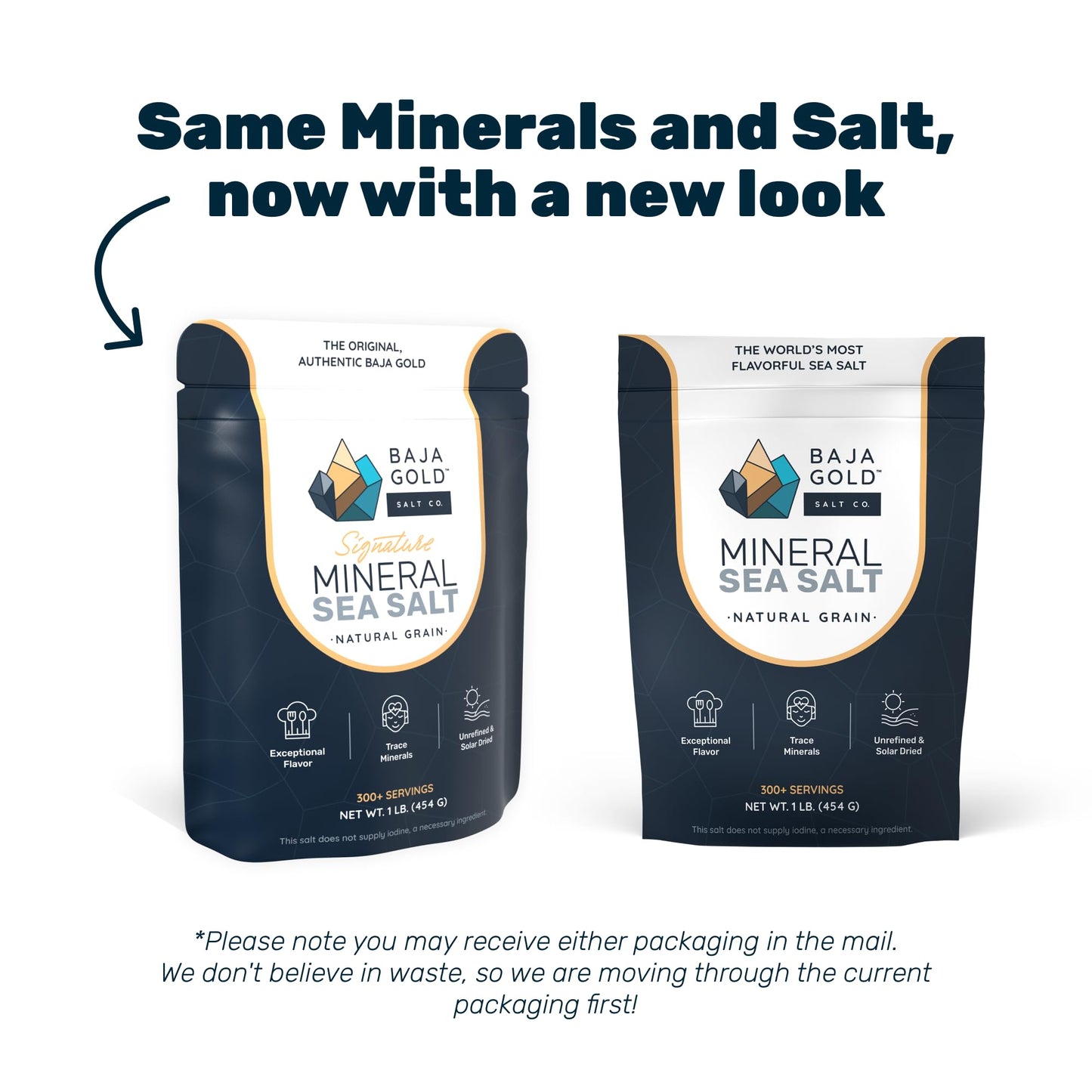 Baja Gold Mineral Sea Salt - Natural Grain Salt for Cooking & Baking | 1 lb. Resealable Bag