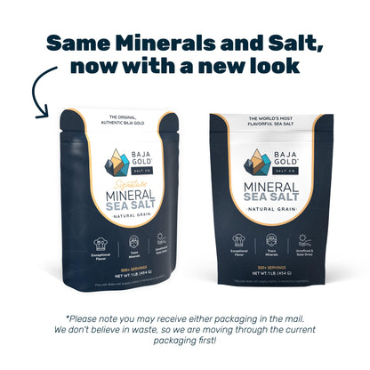 Baja Gold Mineral Sea Salt - Natural Grain Salt for Cooking & Baking | 1 lb. Resealable Bag