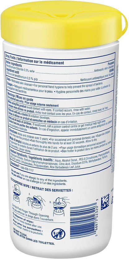 Wet Ones Antibacterial CitrusScent Hand Wipes| Travel | Hand Sanitizer Wipes, Travel Essentials, 40‑Count Canisters, Pack of 6 Wet Ones