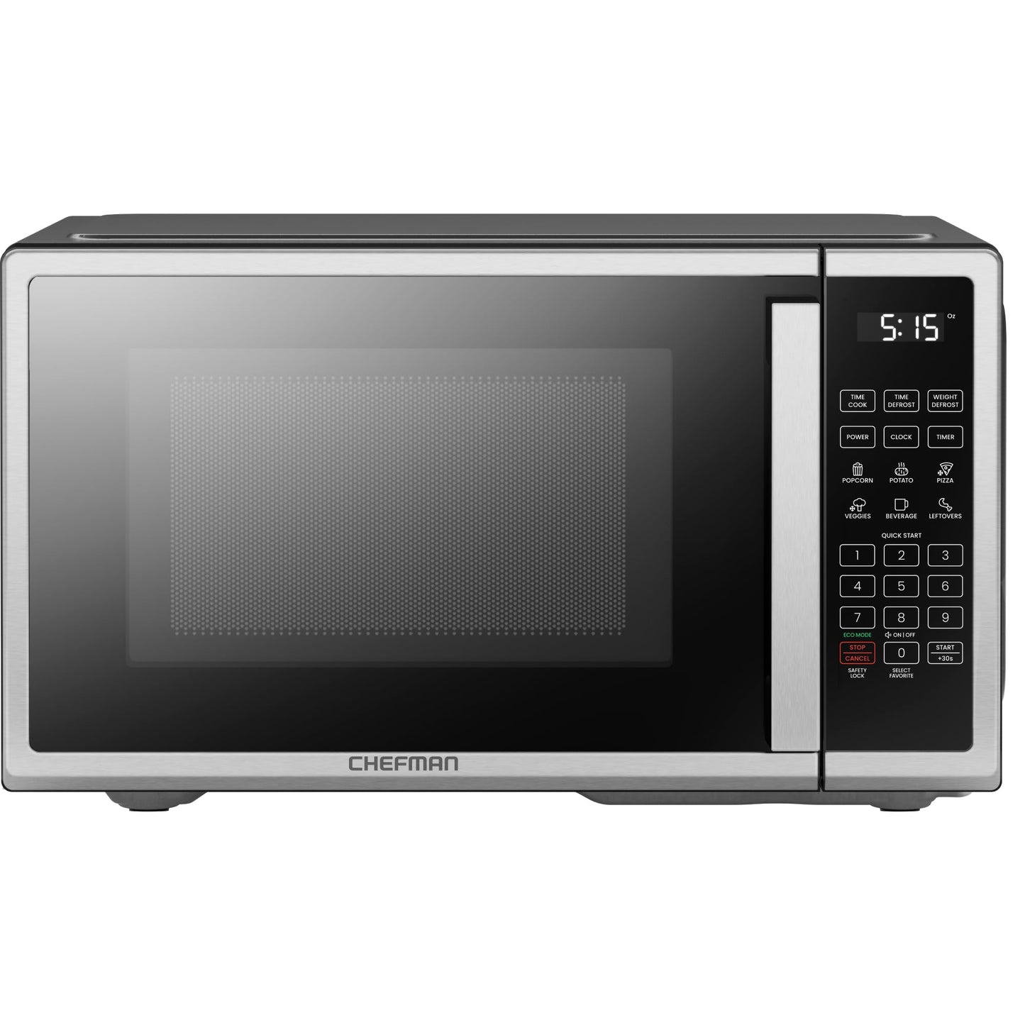 Chefman Countertop Microwave Oven 0.7 Cu. Ft. Digital Stainless Steel Microwave 700 Watts with 6 Auto Menus, 10 Power Levels, Eco Mode, Memory, Mute Function, Child Safety Lock, Easy Clean Chefman