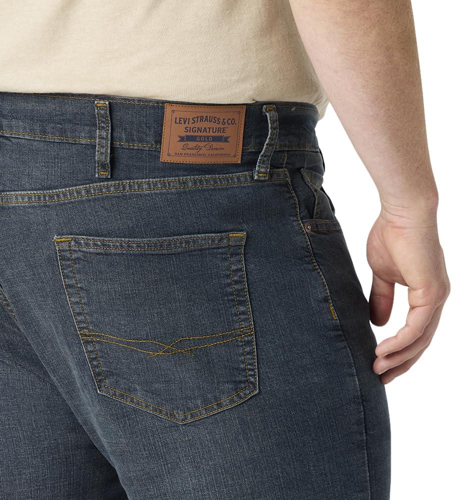 Levi Strauss Signature Gold Men's Regular Straight Fit Jeans, Bigfoot, 30W x 30L