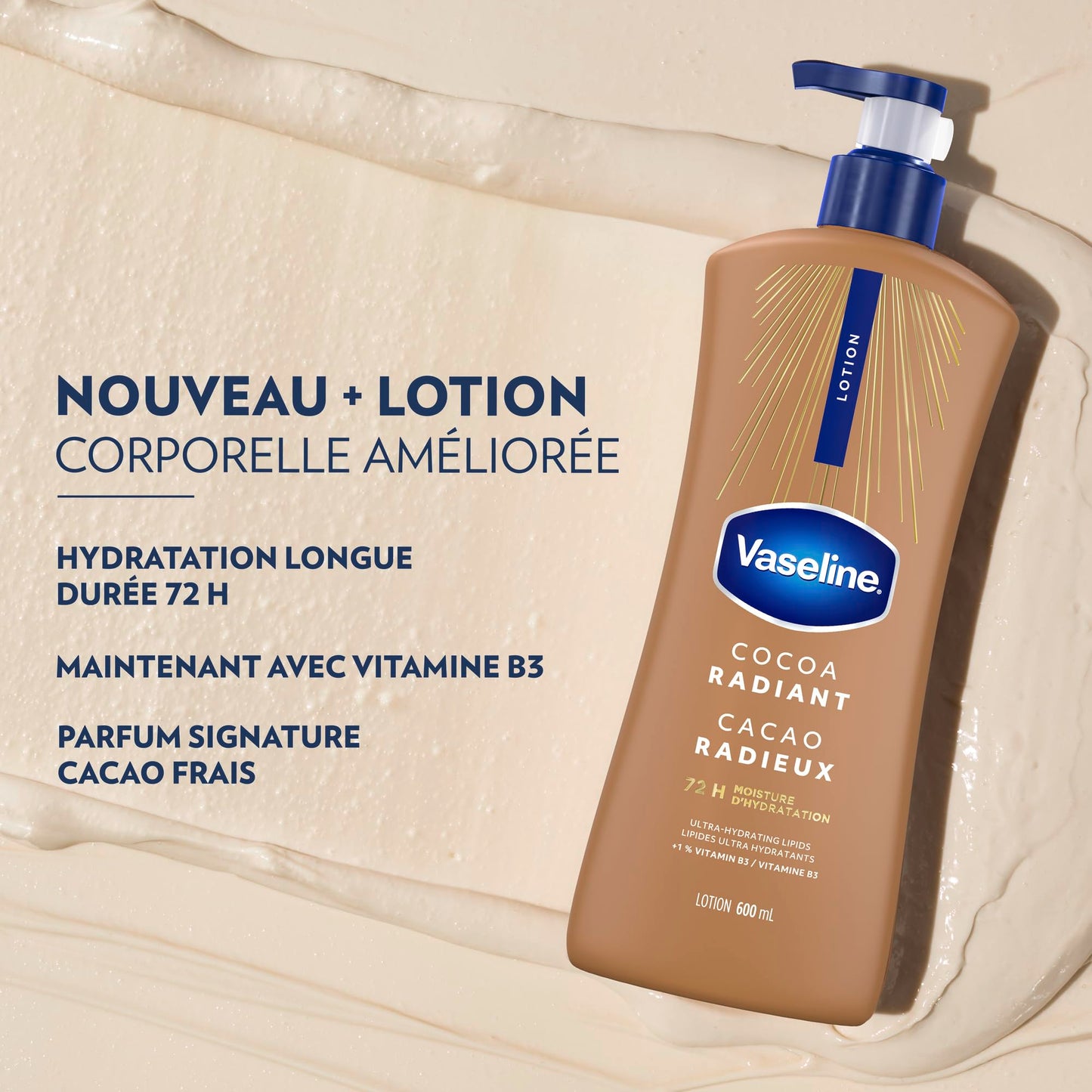 Vaseline Cocoa Radiant Lotion Ultra-Hydrating 72H Moisture, 600mL, 3-Pack 🍁 All In One Marketplace Canada