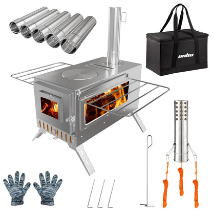 unho Stainless Hot Tent Stove Crack-Resistant Ceramic Glass Outdoor camping 🍁 All In One Marketplace Canada