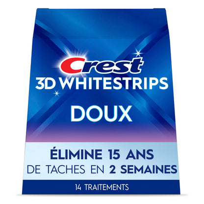Crest 3D Whitestrips Gentle At-home Teeth Whitening Kit, 14 Treatments, Gently Removes 15 Years of Stains