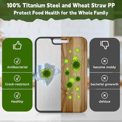 Cutting Board,Titanium Cutting Board, Kitchen Essentials, Cutting Boards for Kitchen, Double Sided Food Grade, Planche a Decouper, Chopping Board and Wheat Straw PP, Easy to Clean Large Size 16”×11” - Available at All In One Marketplace Canada