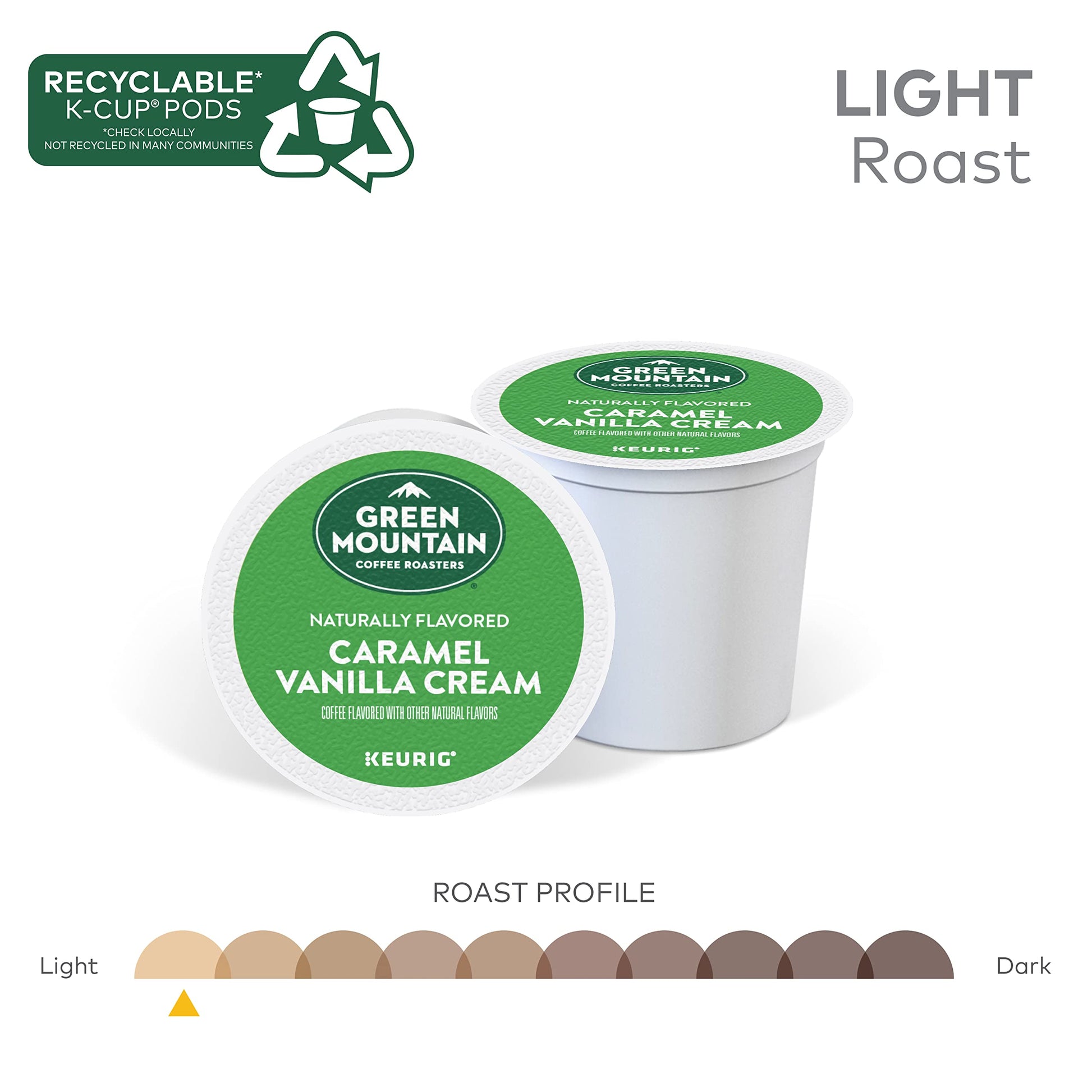 Green Mountain Coffee Roasters Caramel Vanilla Cream Light Roast K-Cup Pods - 24 Pack