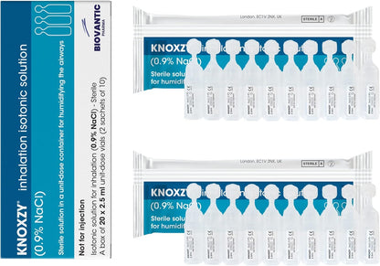 Isotonic Saline Solution 0.9% | Sodium Chloride NaCl | Saline Solution for Inhalation | 20 x 2.5ml - Available at All In One Marketplace Canada