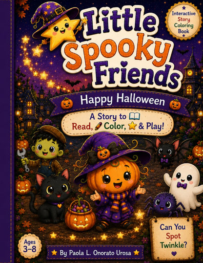 Petits amis effrayants : Joyeux Halloween : Une histoire à lire, à colorier et à jouer