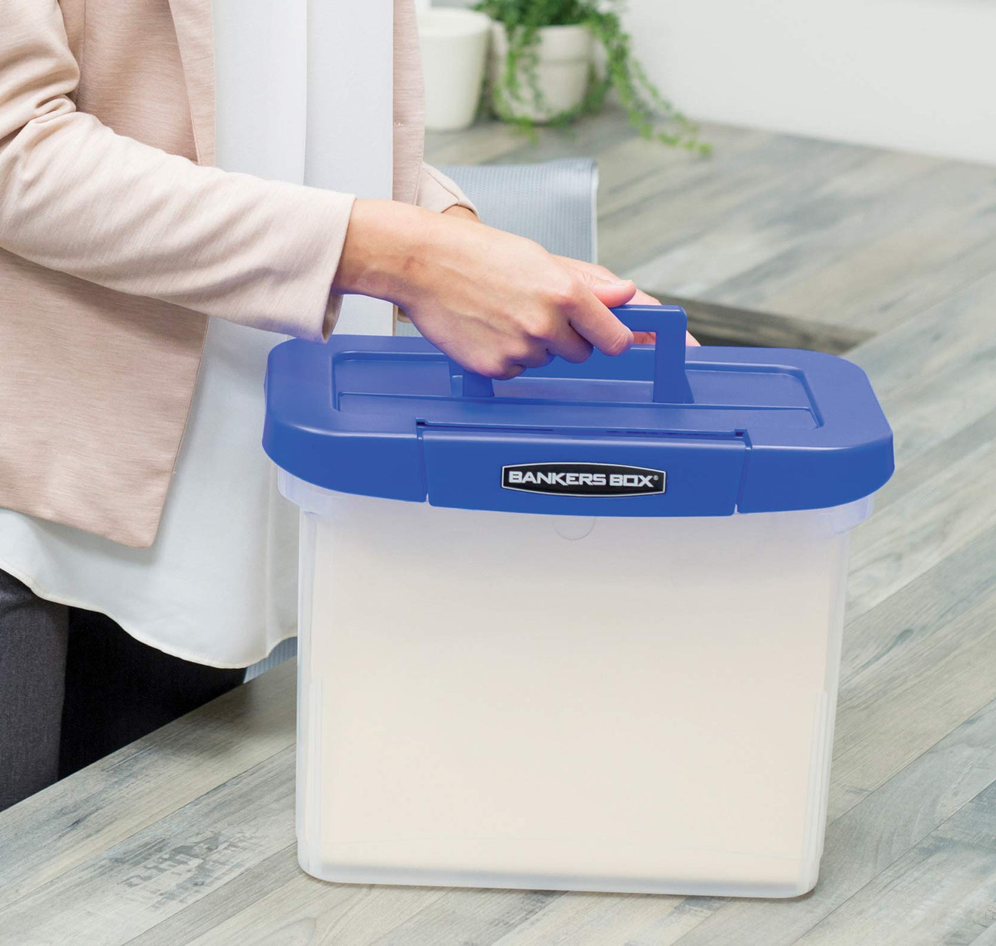 Bankers Box Heavy Duty Portable Plastic File Box with Hanging Rails, Letter, 1 Pack (0086304) 🍁 All In One Marketplace Canada