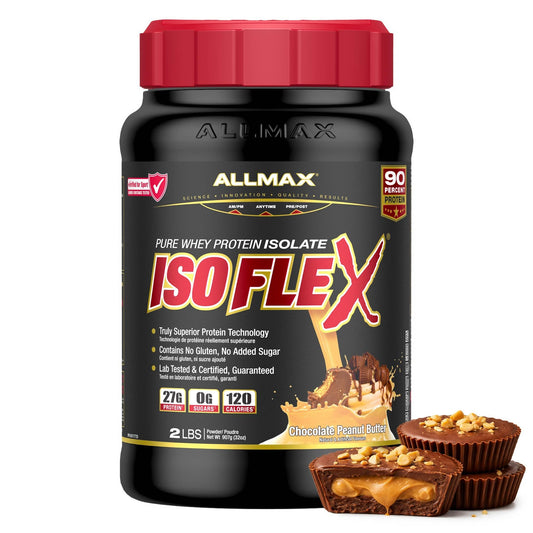 Isolat de protéine de lactosérum ALLMAX ISOFLEX, chocolat beurre d'arachide, 2 lb