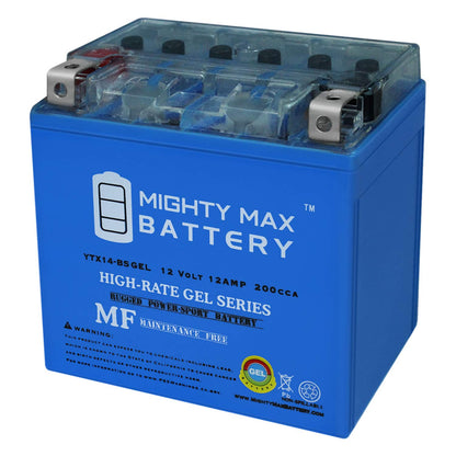 Mighty Max Battery YTX14-BS Gel - 12V 12AH 200 CCA - Battery Brand Product Mighty Max Battery