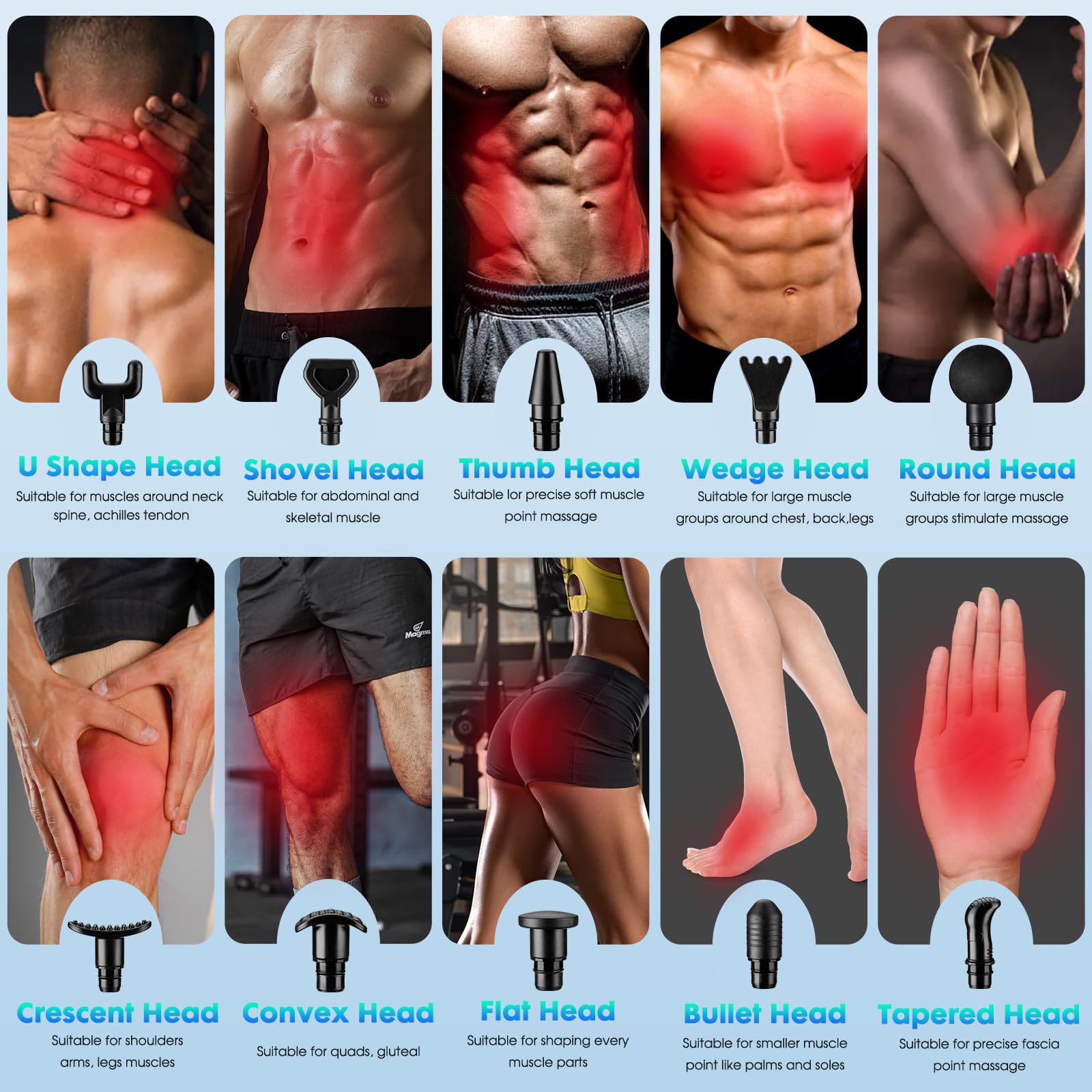 TAIJIMA Deep Tissue Massage Gun for Athletes - Handheld Muscle Massager with 10 Attachments, 30 Speed Levels, LCD Touch Screen, 2000mAh Battery, Low Noise, Portable Gift Box (Black) - Available at All In One Marketplace Canada