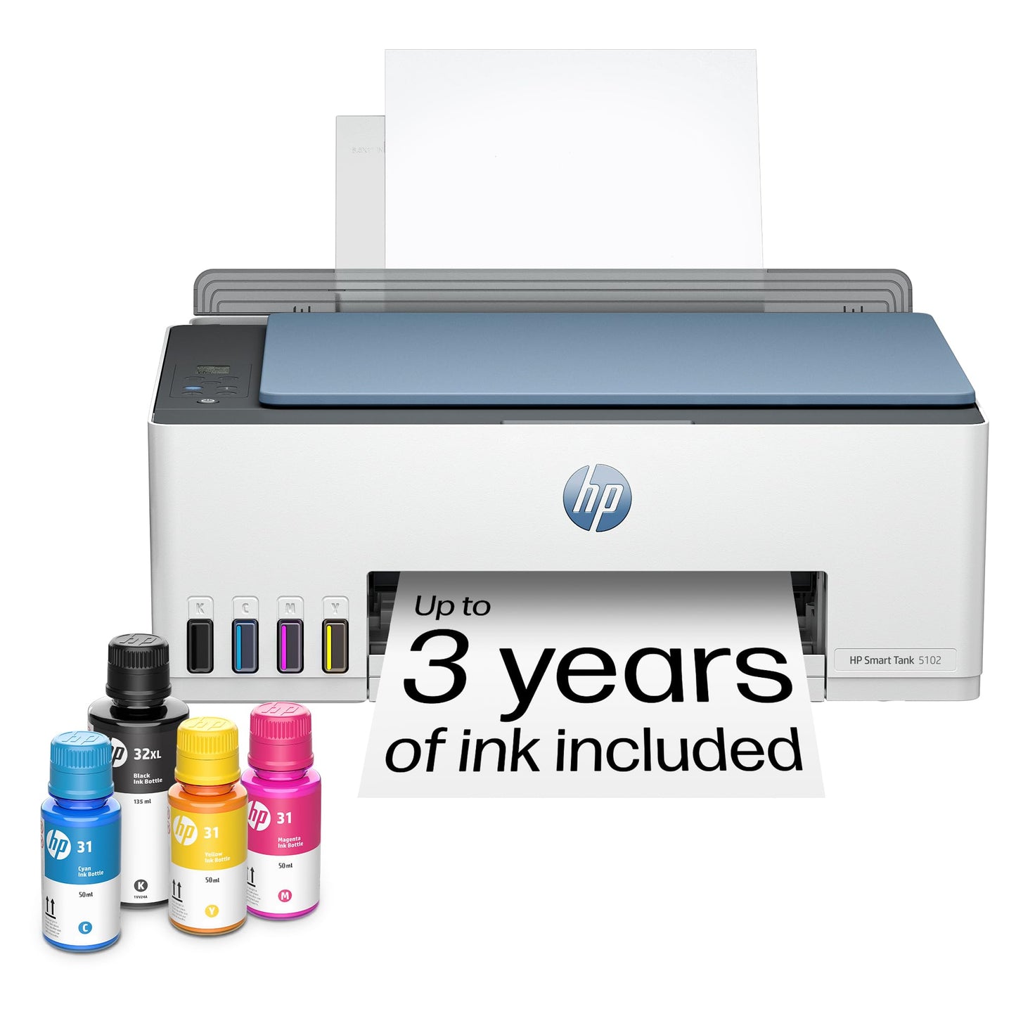 HP Smart Tank 5102 Wireless All-in-One Refillable Printer, Scanner, Copier with up to 3 Years of Ink Included, Best for Home, Cartridge-Free. 🍁 All In One Marketplace Canada