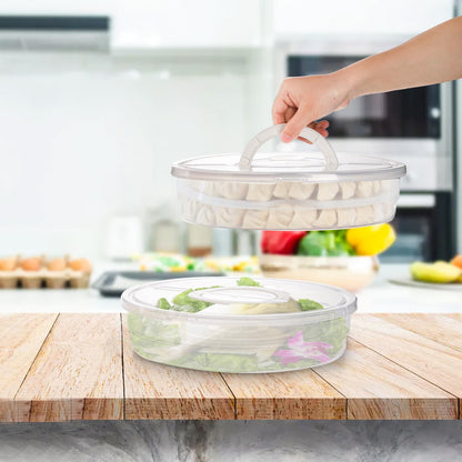 Lawei 2 Pack 12 Inch Food Storage Container with Lid and Handle, 2 Compartment Leak-Proof Pie Carrier & Pizza Keeper, Reusable Pizza Storage Container for Cake, Cheesecake, Tortilla, Picnic, Pastry 🍁 All In One Marketplace Canada