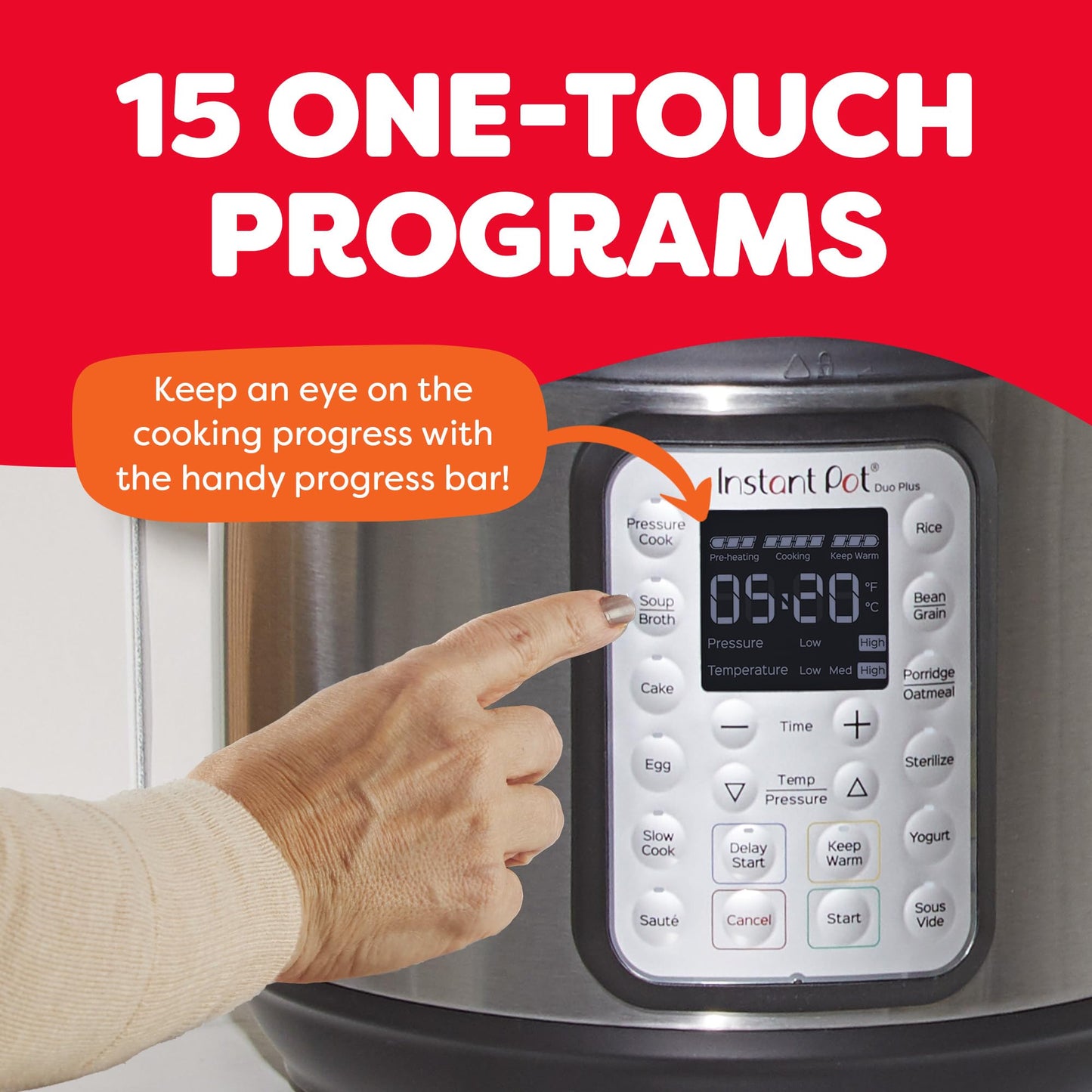Instant Pot Duo Plus 6 Quart 9-in-1 Electric Pressure Cooker, Slow Cooker, Rice Cooker, Steamer, Sauté, Yogurt Maker, Warmer & Sterilizer, 15 One-Touch Programs,Stainless Steel/Black - Available at All In One Marketplace Canada