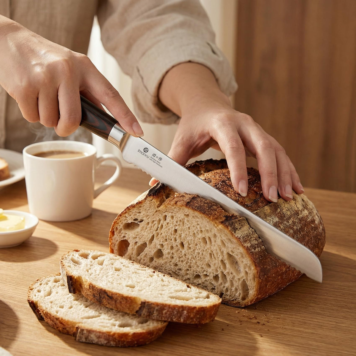 imarku Bread Knife, Japanese High Carbon Stainless Steel Professional Grade Breads Slicing Knife, 10-Inch Serrated Edge Cake Knife, Bread Cutter for Homemade Crusty Sourdough,Best Gifts 🍁 All In One Marketplace Canada