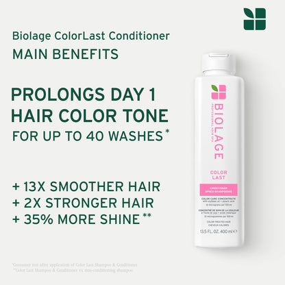 Biolage ColorLast Conditioner, Helps Maintain Color Depth, For Color-Treated Hair, Tone, Shine & Anti-Fade, Cruelty Free, Vegan, Paraben & Silicone-Free - Available at All In One Marketplace Canada