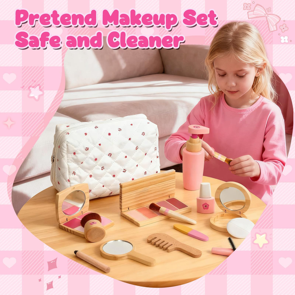 WELIN 17-Pieces Wooden Makeup Toy Set 🍁 All In One Marketplace Canada