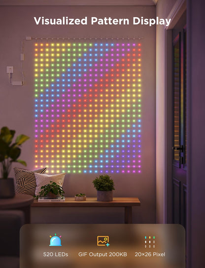 Govee Smart Curtain Lights 2, 520 LEDs, 4.9×6.6ft for Indoor Outdoor Decor 🍁 All In One Marketplace Canada