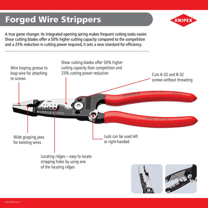 KNIPEX Tools 13 72 8 Forged Wire Stripper 10-20 AWG, 8"