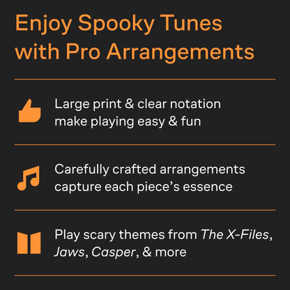 Livre de partitions pour piano Halloween Favorites Big Note | 17 thèmes musicaux effrayants et envoûtants pour débutants et joueurs confirmés | Partitions de piano facile pour soirée d'Halloween