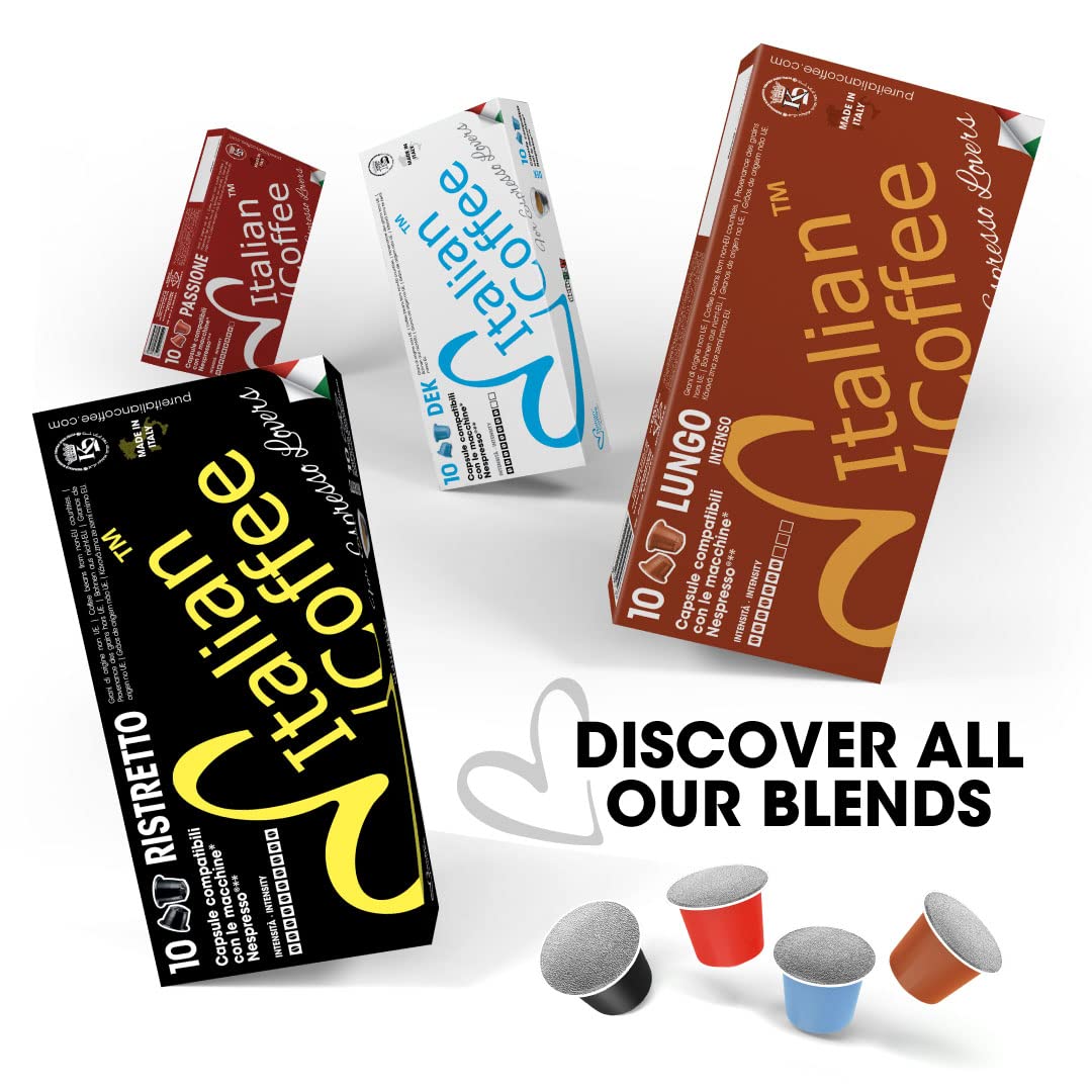 Delicitaly 100 Italian Espresso Pods for Nespresso Machines - Crema Blend