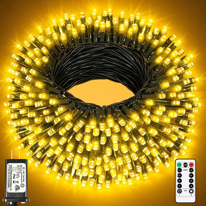 Mresove Upgraded 105FT 300LEDs Christmas Lights Connectable Outdoor Indoor String Lights Timer with Remote 8 Modes Memory Function for Christmas Tree Party Decoration Warm White 🍁 All In One Marketplace Canada
