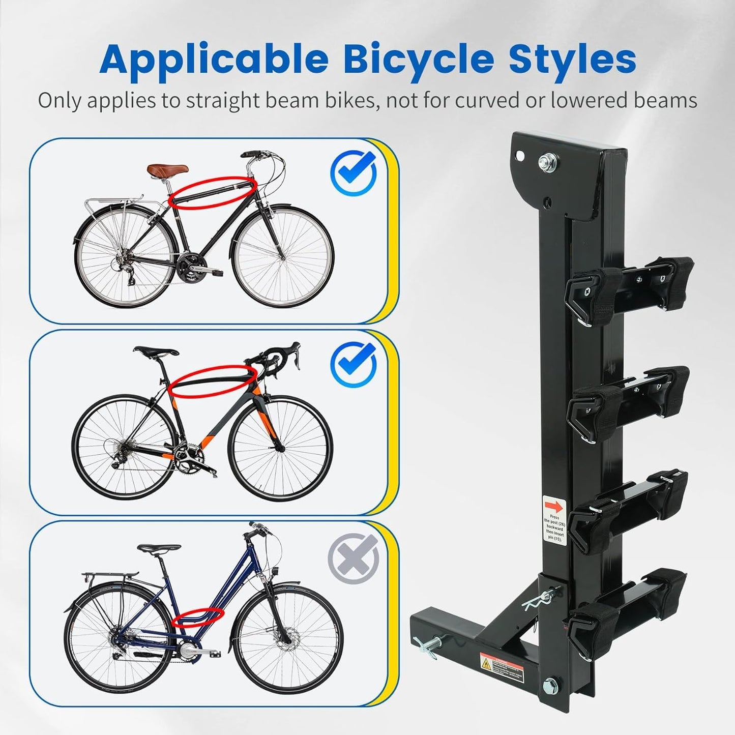 MaxxHaul (70210) 4-Bike Deluxe Hitch Mount Rack , Black MAXXHAUL