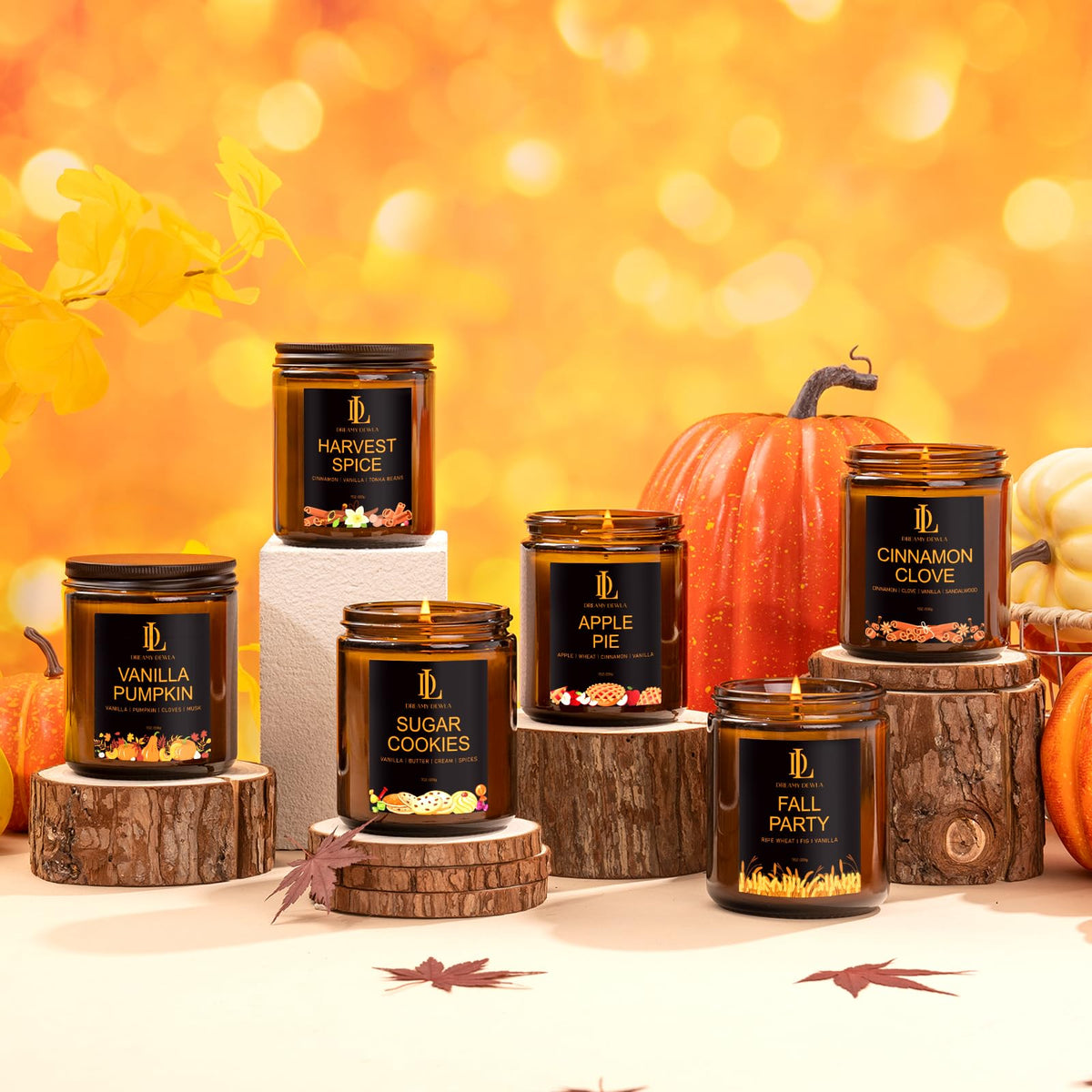 DL DREAMY DEWLA Fall Candle, Sugar Cookies Scented for Home, 7oz Soy Wax 🍁 All In One Marketplace Canada