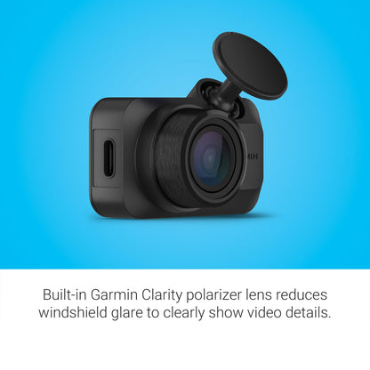 Garmin Dash Cam™ Mini 3, Ultracompact 1080p HD Dash Cam with a 140-degree Field of View, Built in Clarity™ Polarizer, Voice Controlled, Automatic Recording Garmin