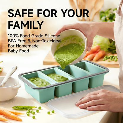 Tvmania 2-Pack Silicone Freezer Trays with Lids, 1 Cup, 4-Compartment 🍁 All In One Marketplace Canada