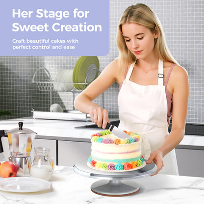 Ohuhu 12" Cake Turntable, Aluminum Rotating Stand with Spatulas & Combs 🍁 All In One Marketplace Canada