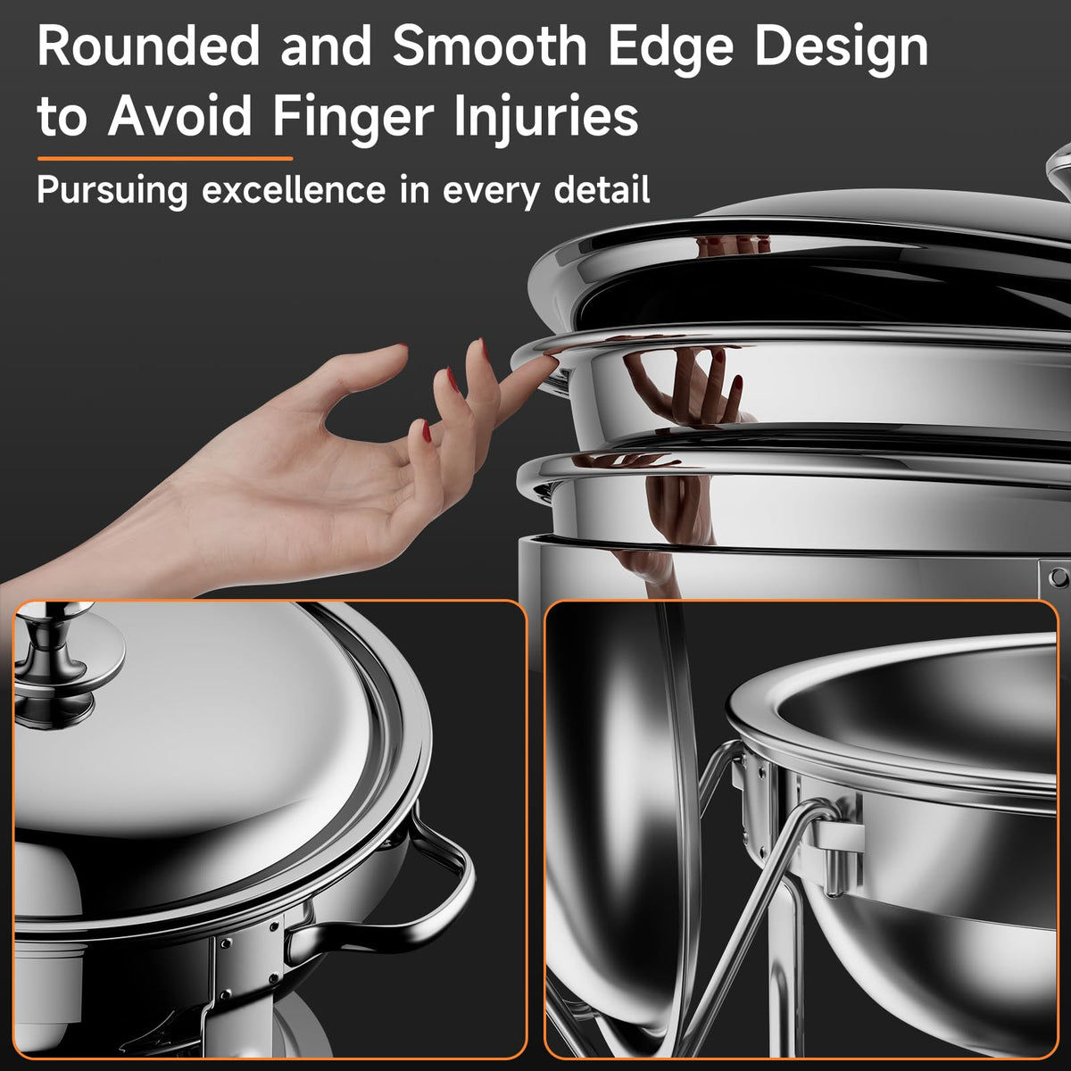 Chafing Dishes for Buffet, 4 Pack 5QT Round Stainless Steel Chafing Dish Set for Home Parties, Christmas Gatherings, Catering Events Complete Buffet Warmer Set (Silver, 4PACK) 🍁 All In One Marketplace Canada