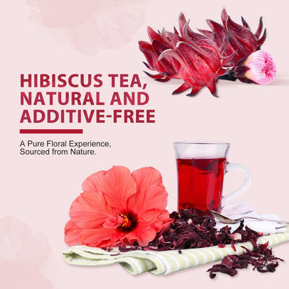 Soeos Organic Hibiscus Tea, 1lb (16oz) Whole Dried Hibiscus Flowers, Caffeine-Free Herbal Tea with Bold Tart Flavor, Perfect for Iced Tea, Hot Infusions & Floral Blends.