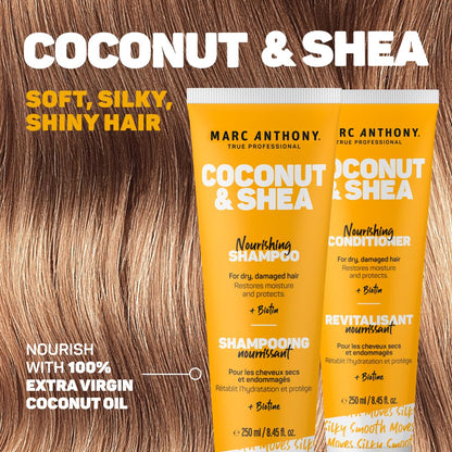 Marc Anthony Coconut Oil & Shea Butter Shampoo & Conditioner – Biotin & Keratin - Sulfate Free, Color Safe, Anti Frizz Hair Shampoo & Conditioner Gift Set for Dry Damaged Hair